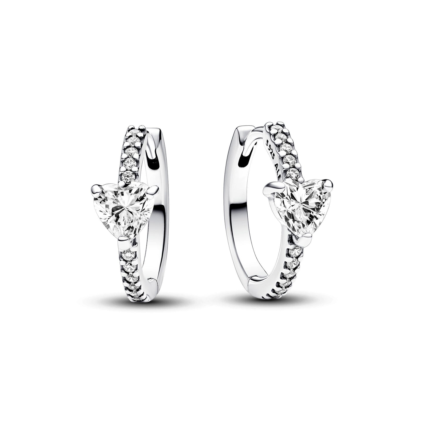 Sparkling Heart Hoop Earrings