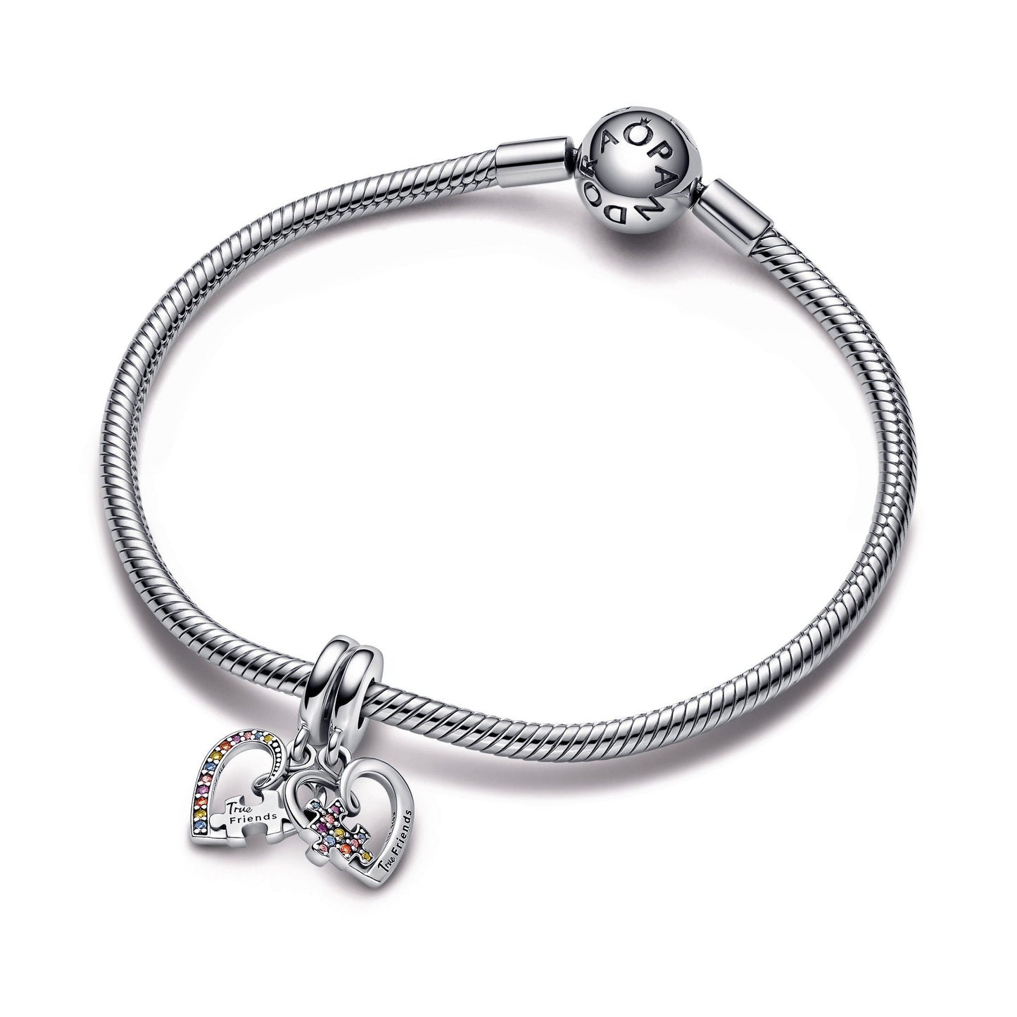 Puzzle Piece Hearts Splittable Friendship Dangle Charm