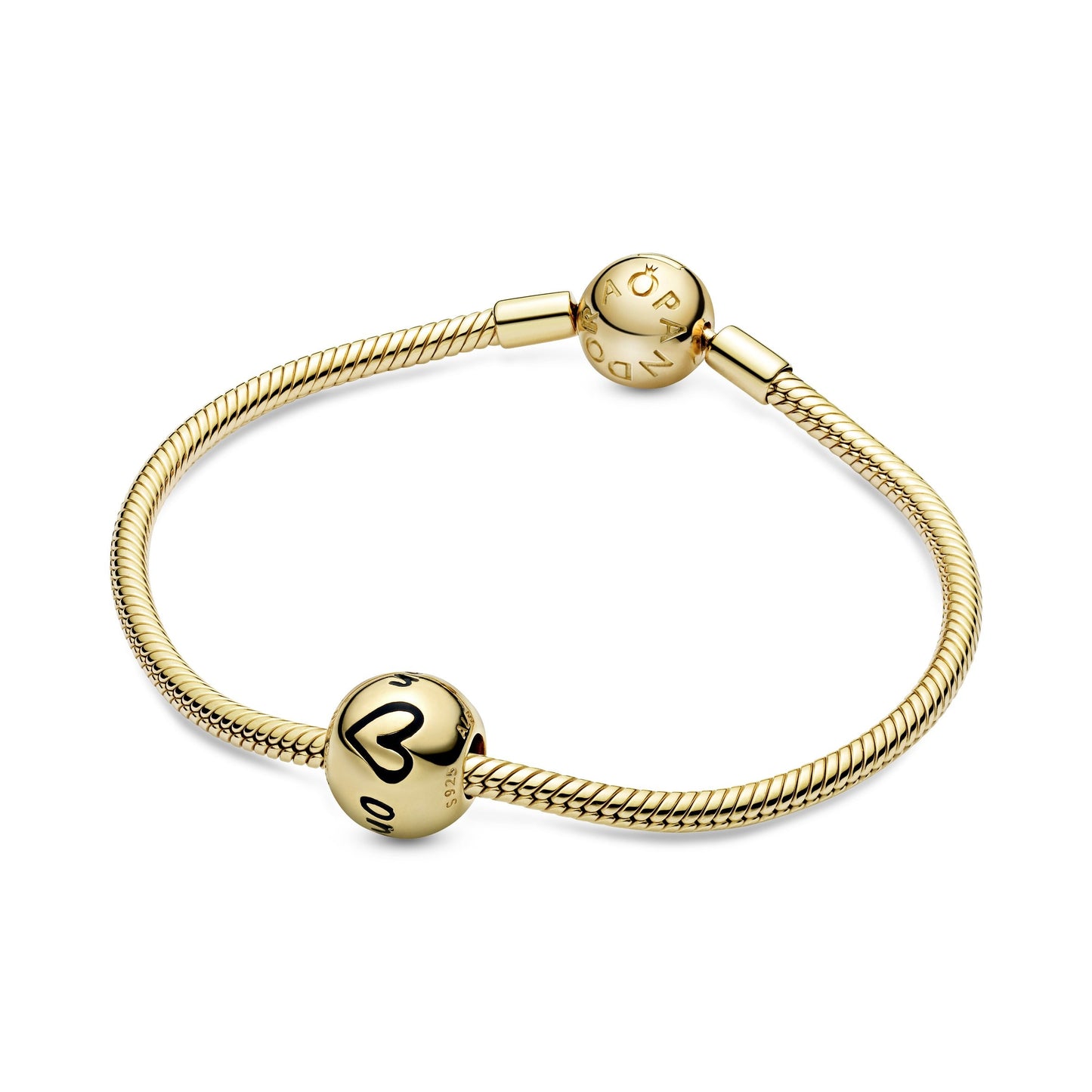 Polished Script & Heart Charm