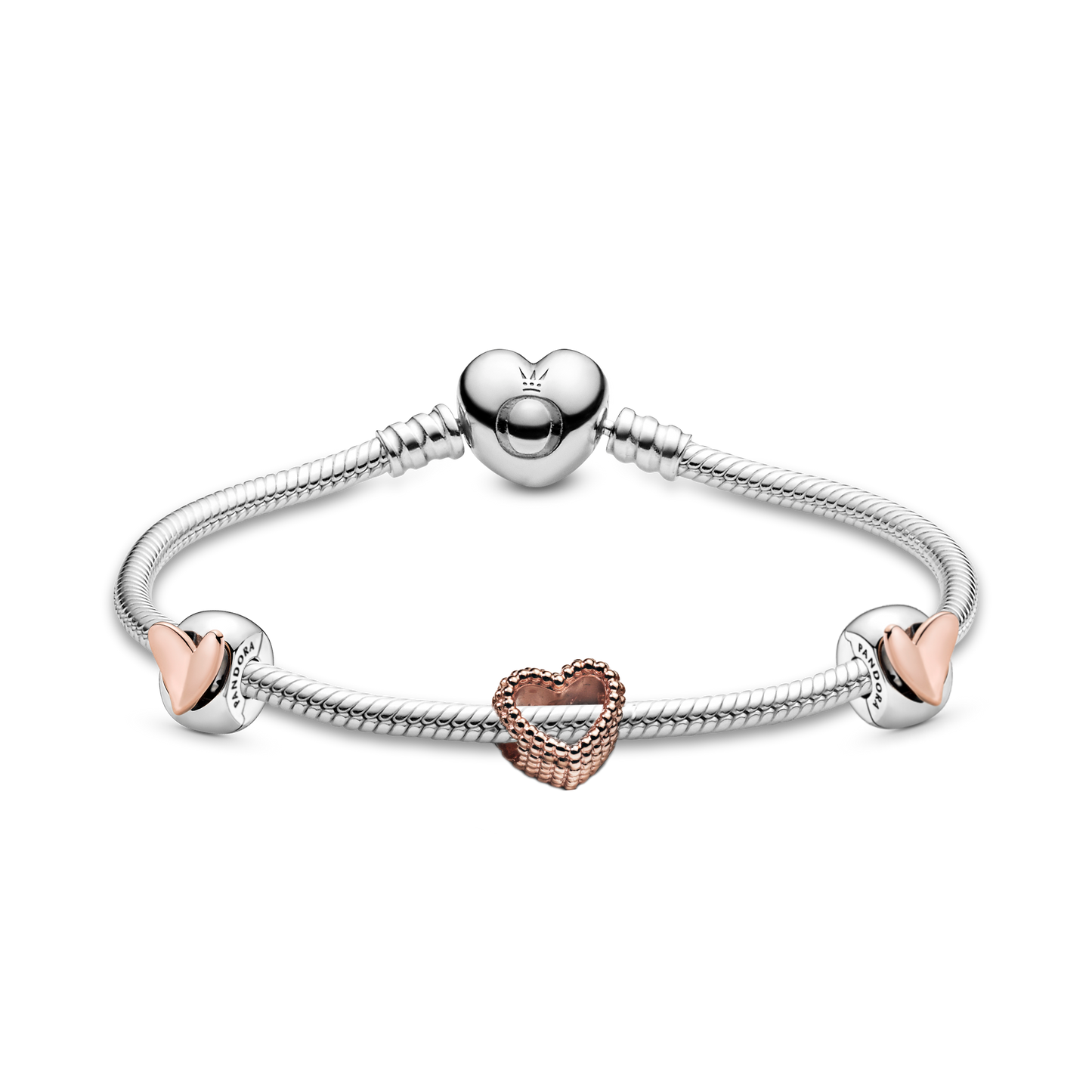Love Hearts Bracelet and Charms Bundle Set