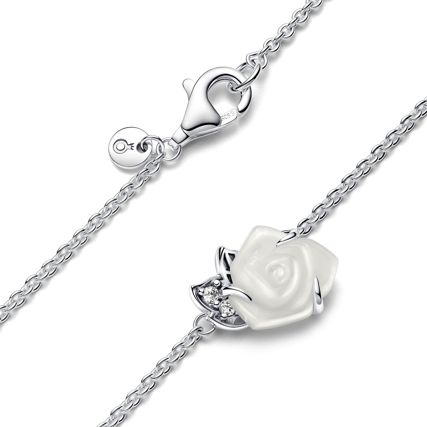 White Rose in Bloom Collier Necklace