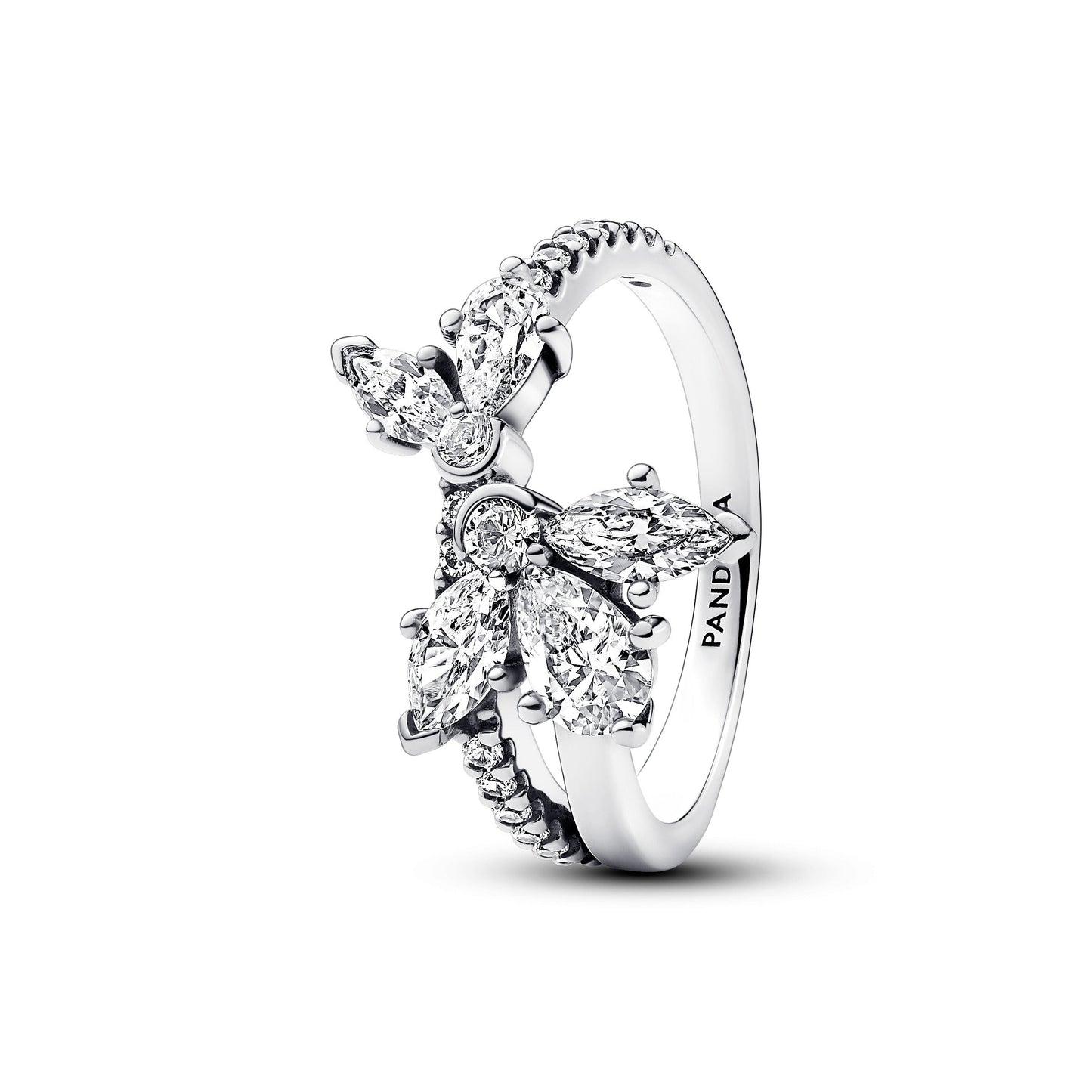 Sparkling Asymmetrical Herbarium Cluster Ring