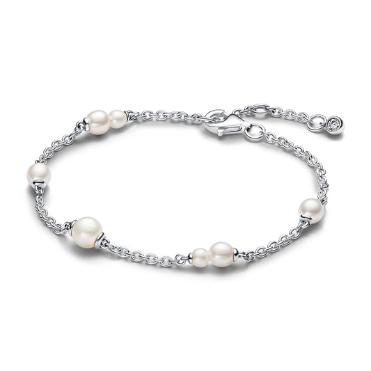 Treated Freshwater Cultured Pearl Station Chain Bracelet