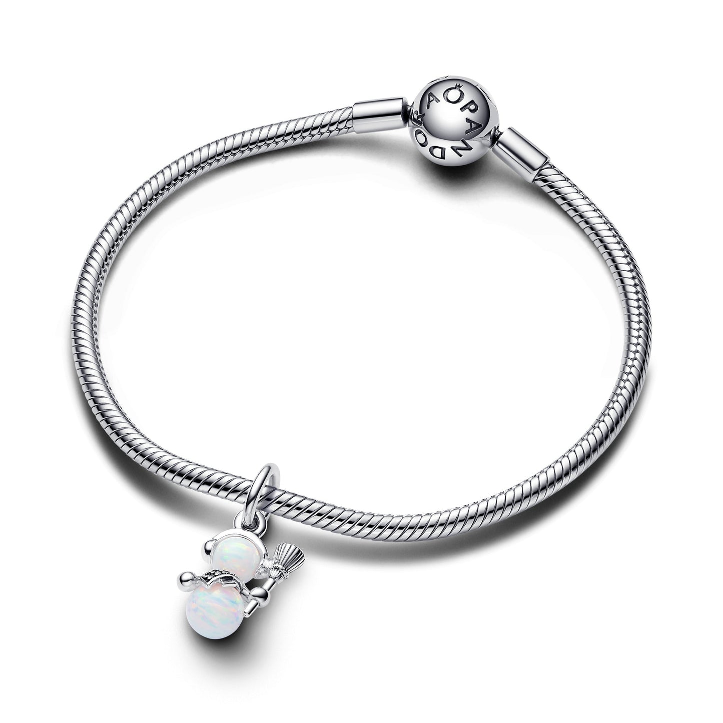 Opalescent Snowman Dangle Charm