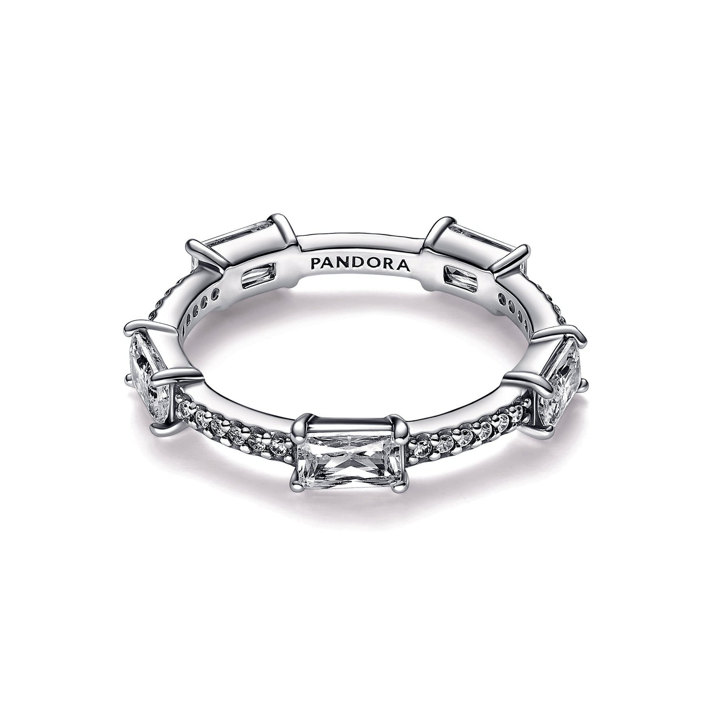 Rectangular Bars Sparkling Pavé Ring