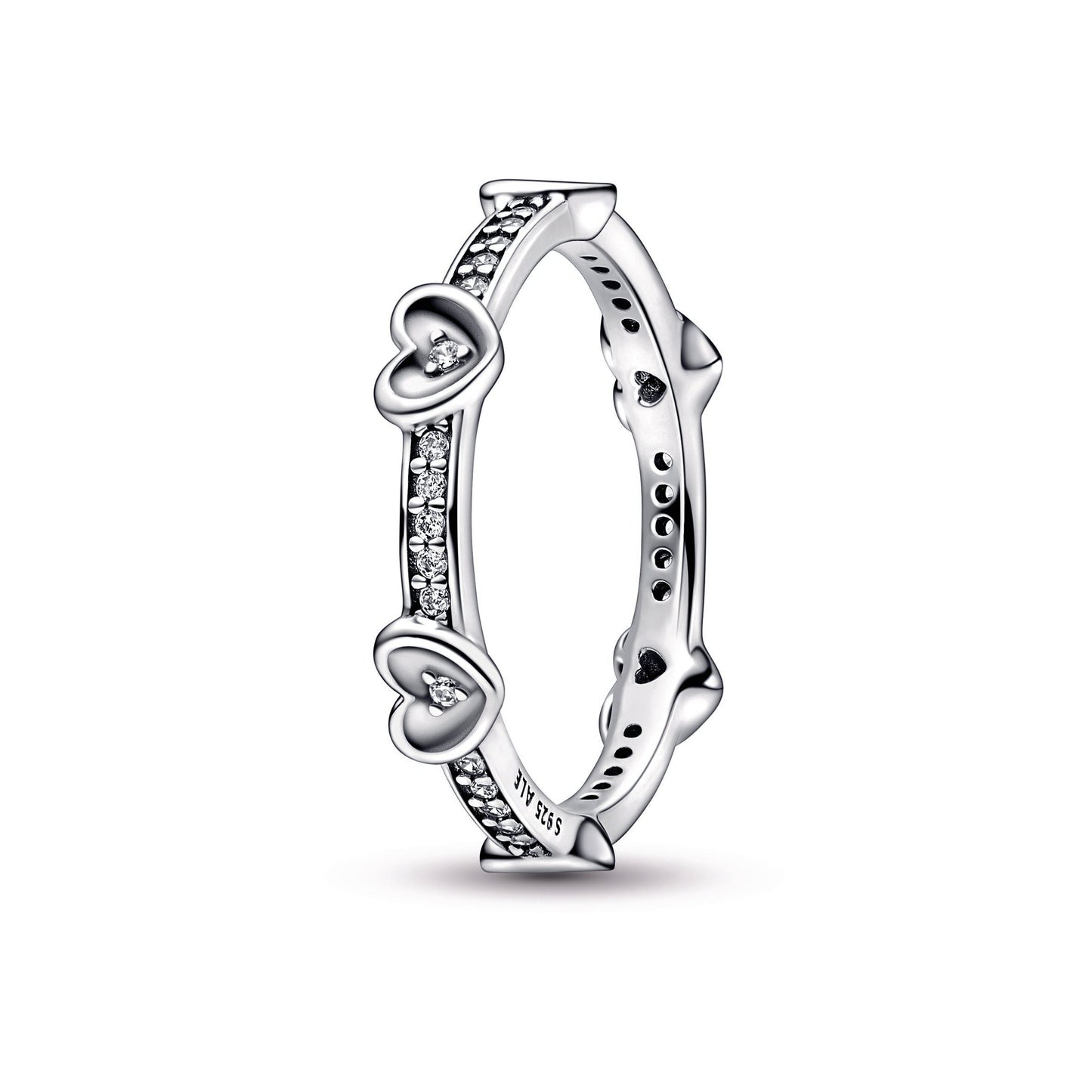 Radiant Sparkling Hearts Ring