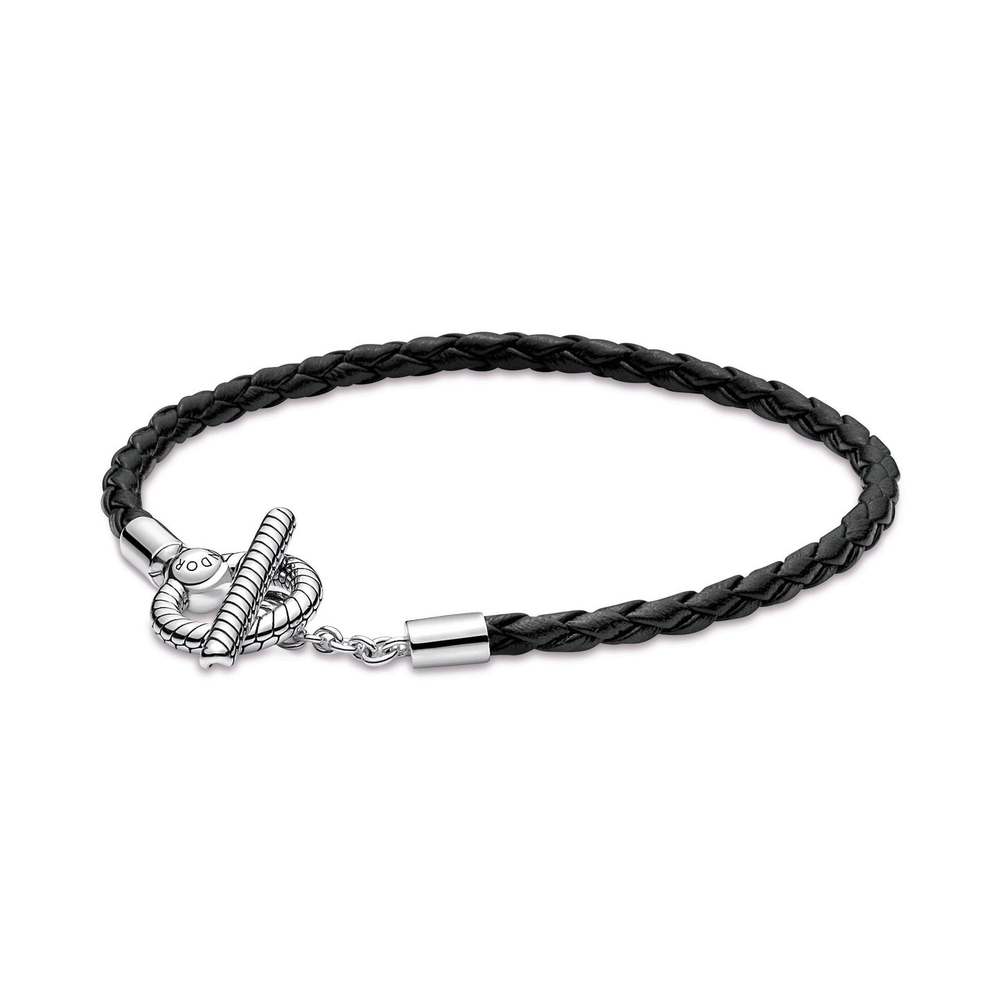 Pandora Moments Braided Leather T-bar Bracelet