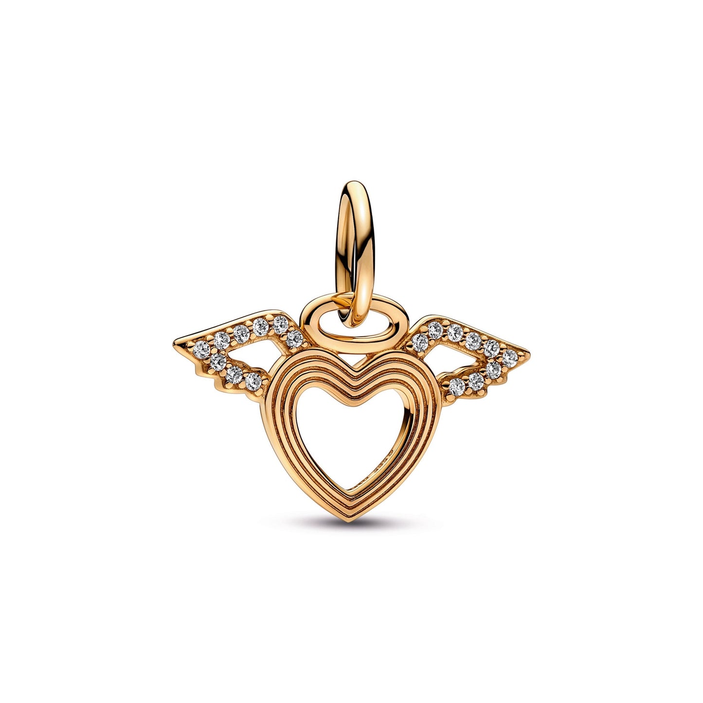 Heart & Angel Wings Dangle Charm