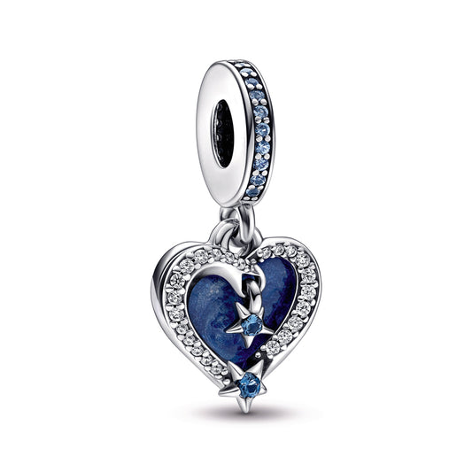 Celestial Shooting Star Heart Double Dangle Charm