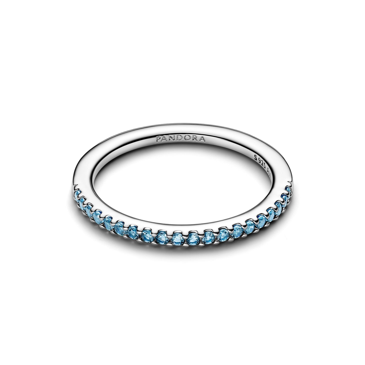 Sparkling Aquamarine Half-Eternity Band Ring