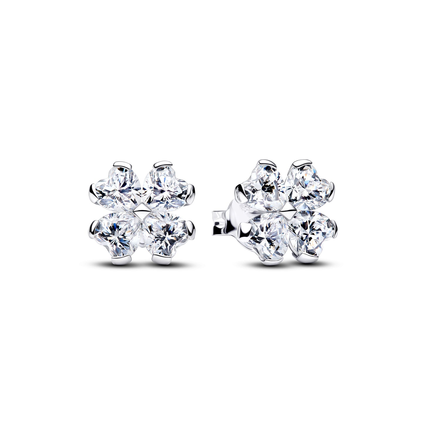 Sparkling Lucky Clover Stud Earrings