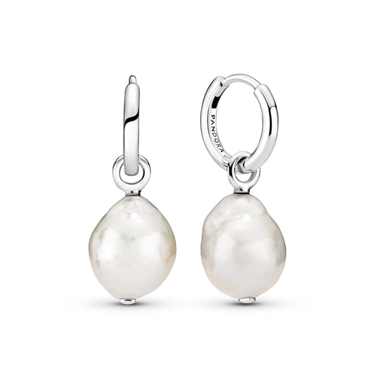Freshwater Cultured Baroque Pearl Hoop Earrings