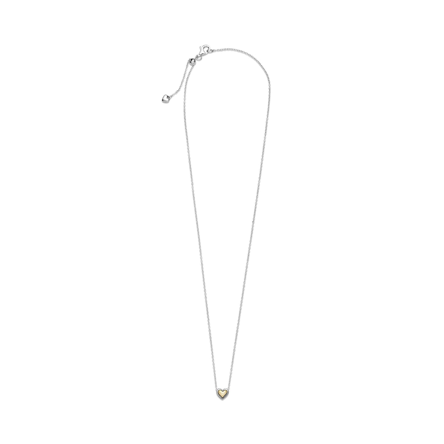 Domed Golden Heart Collier Necklace
