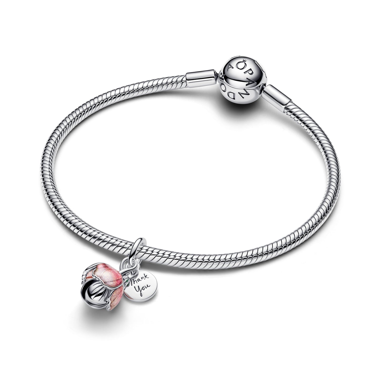 Two-Tone Blooming Flower Dangle Charm