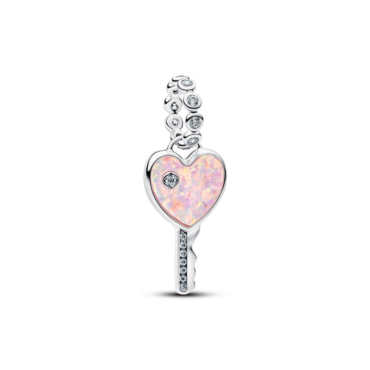 Opalescent Heart Key Dangle Charm